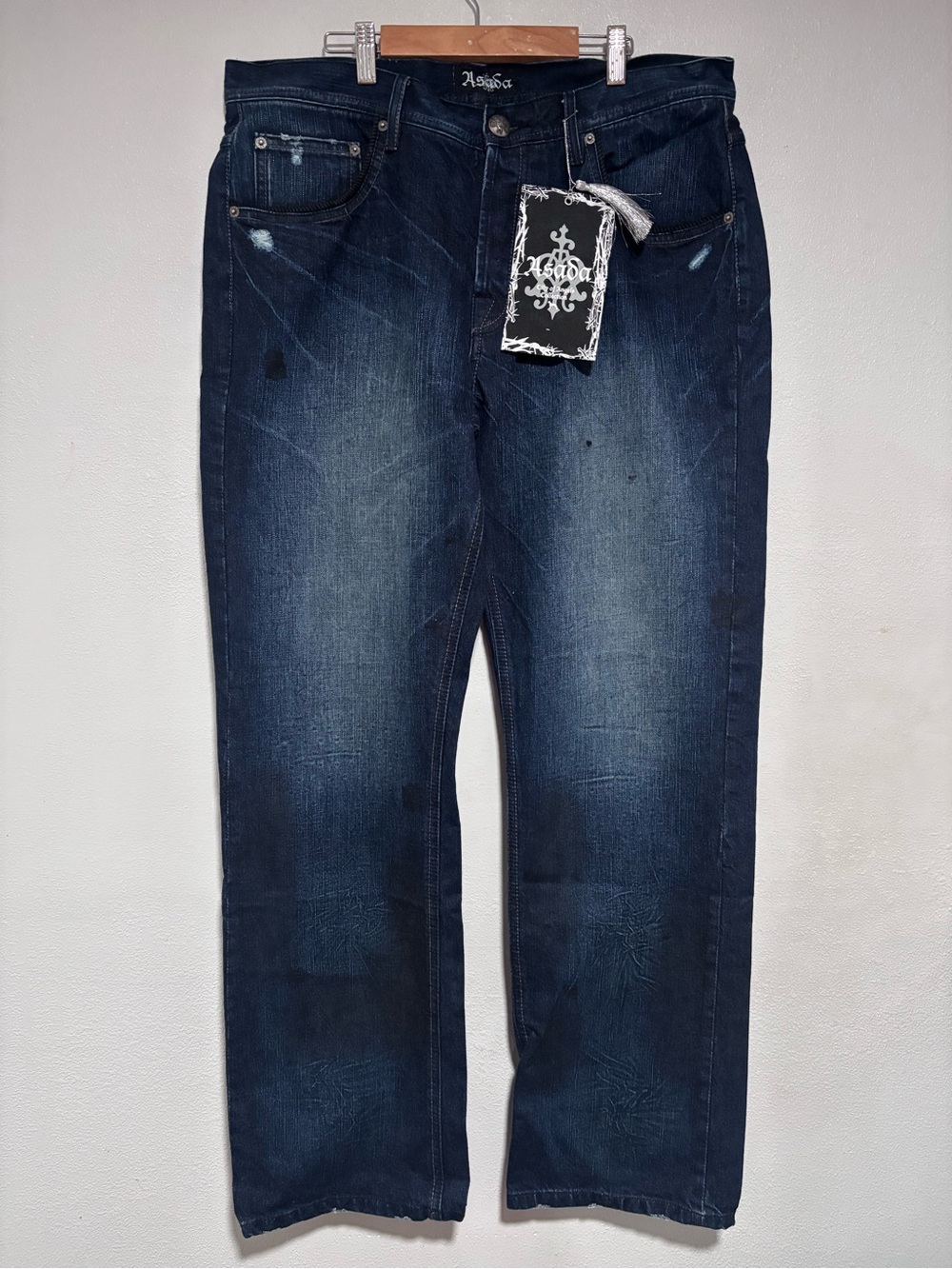 VINTAGE Y2K Asada Men's Distressed Straight Leg Jeans men’s size 36x32